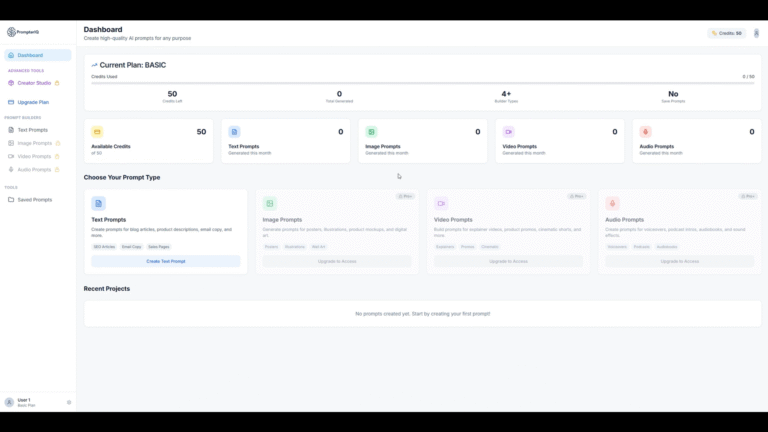 PrompterIQ Dashboard